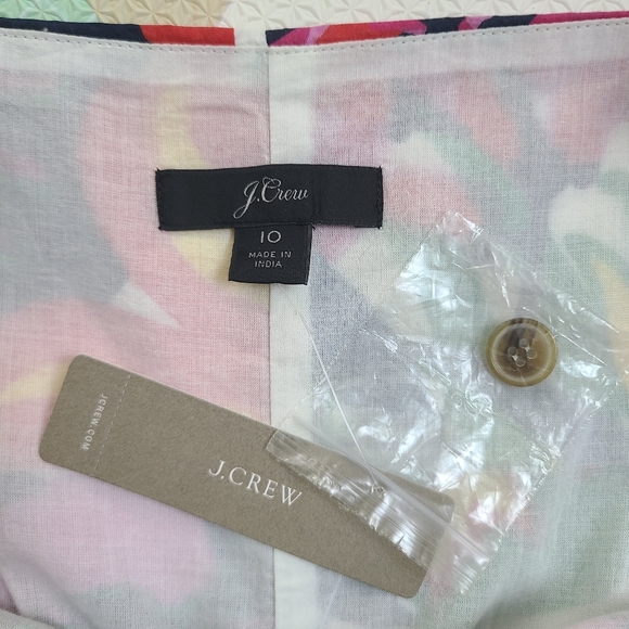 J Crew Multicolor Floral Spaghetti Strap Maxi Dress Size 10 Belt Tie Vacation - Picture 7 of 16